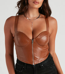 Sleek Desire Faux Leather Corset