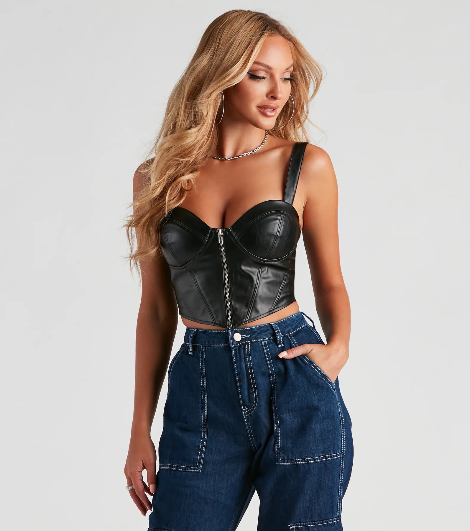 Sleek Desire Faux Leather Corset