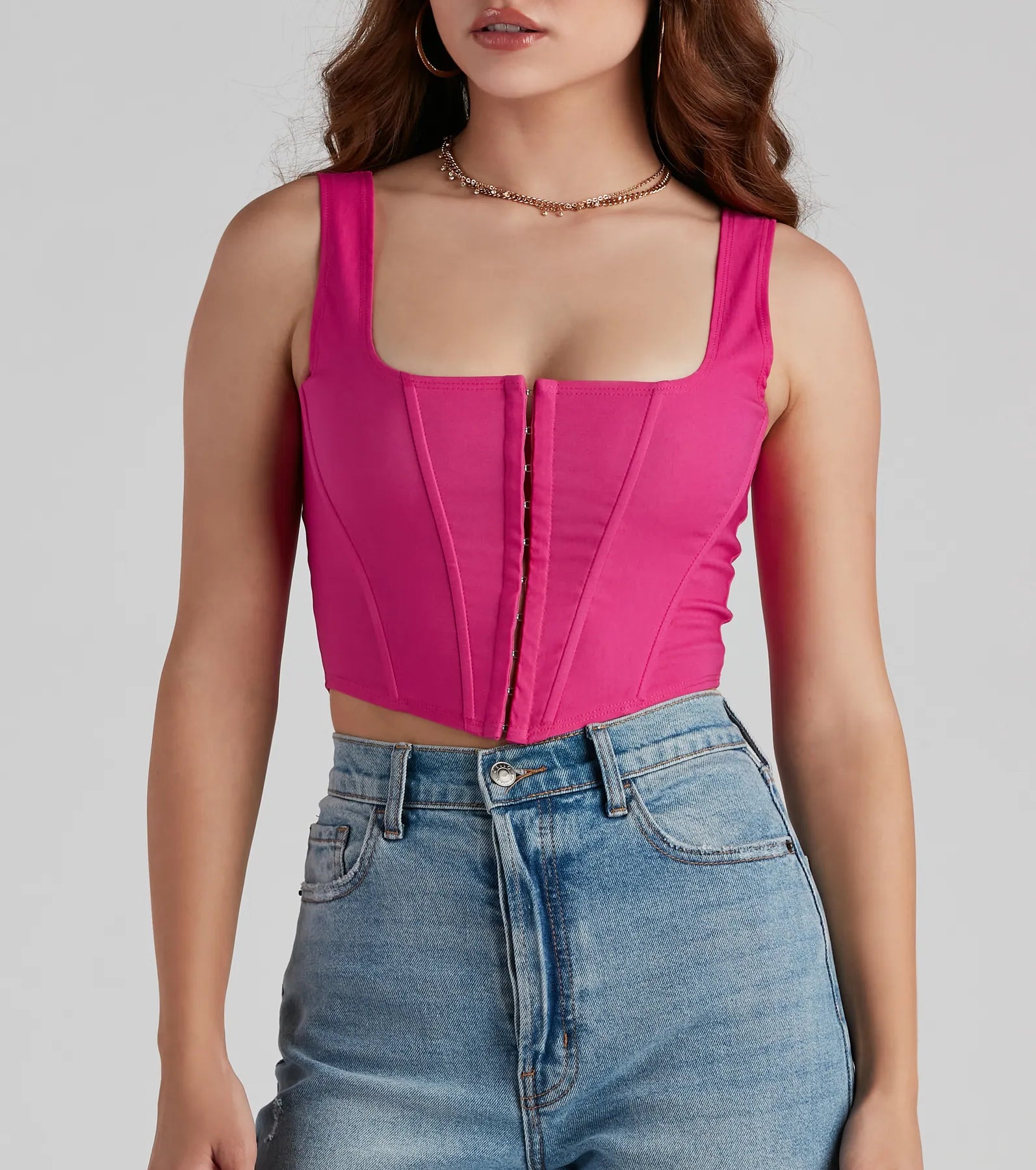 Hook and Eye Corset Crop Top