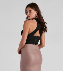 Style Icon Cross Halter Bustier