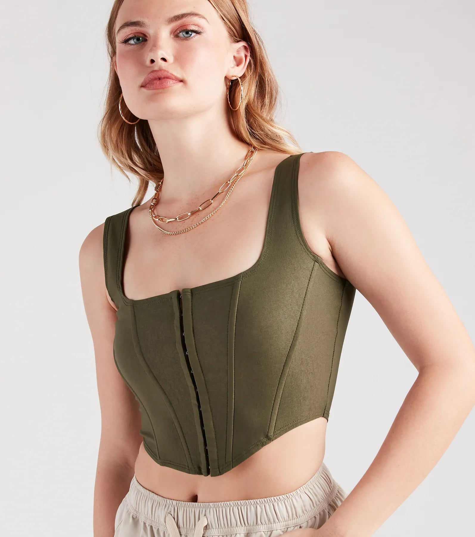 Hook and Eye Corset Crop Top