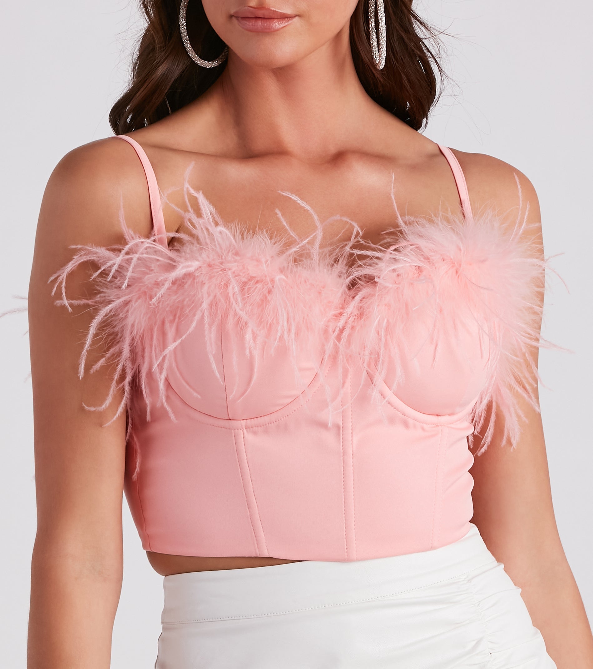 So Fine Marabou Trim Corset