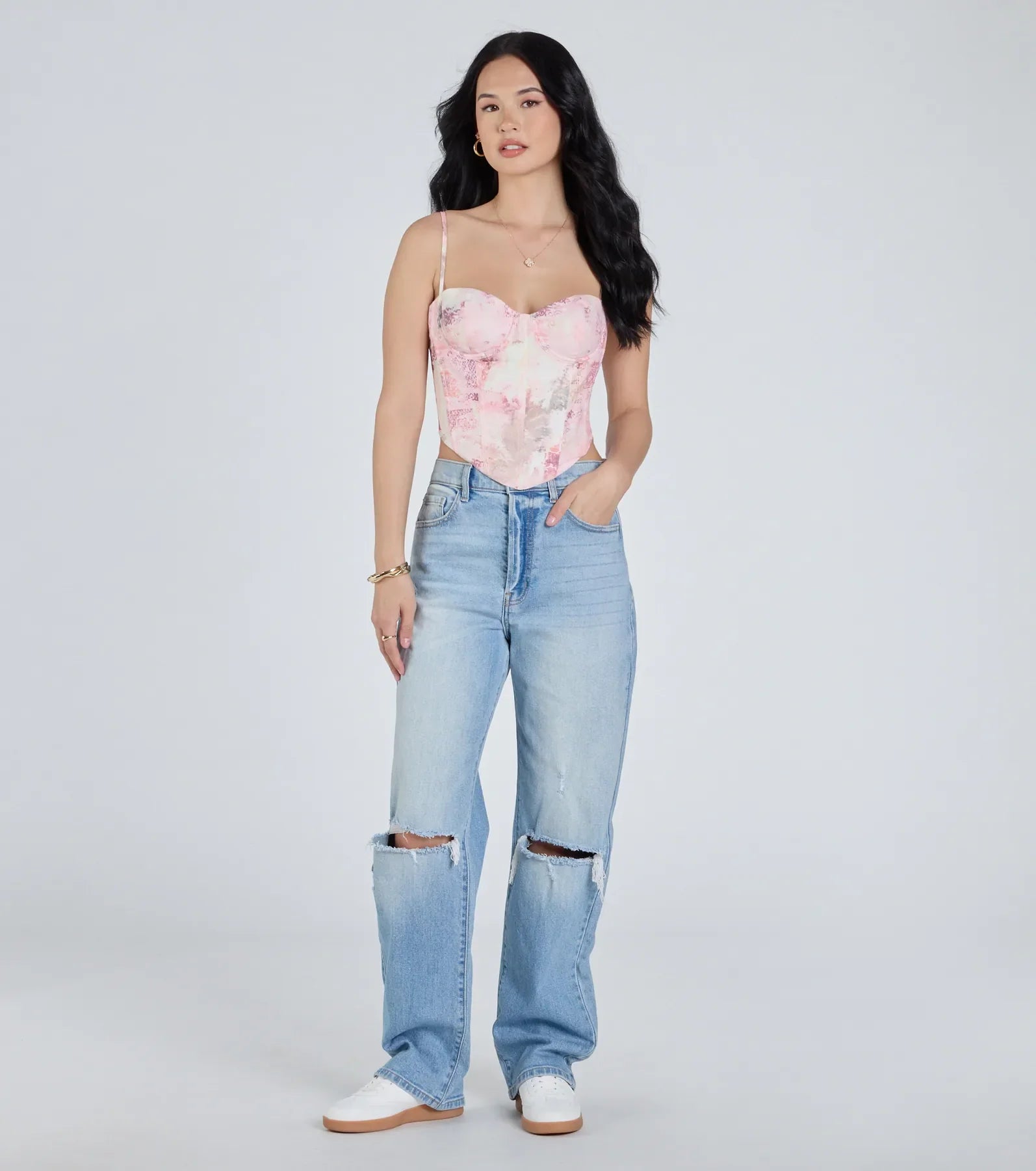 One Of A Kind Multi-Print Corset Top