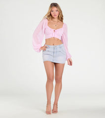 Favorite Babe Tie-Back Polka Dot Crop Top