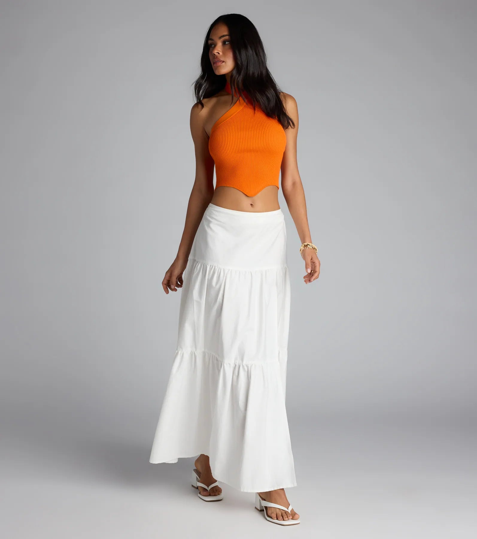 Main Squeeze Ribbed Knit Halter Top