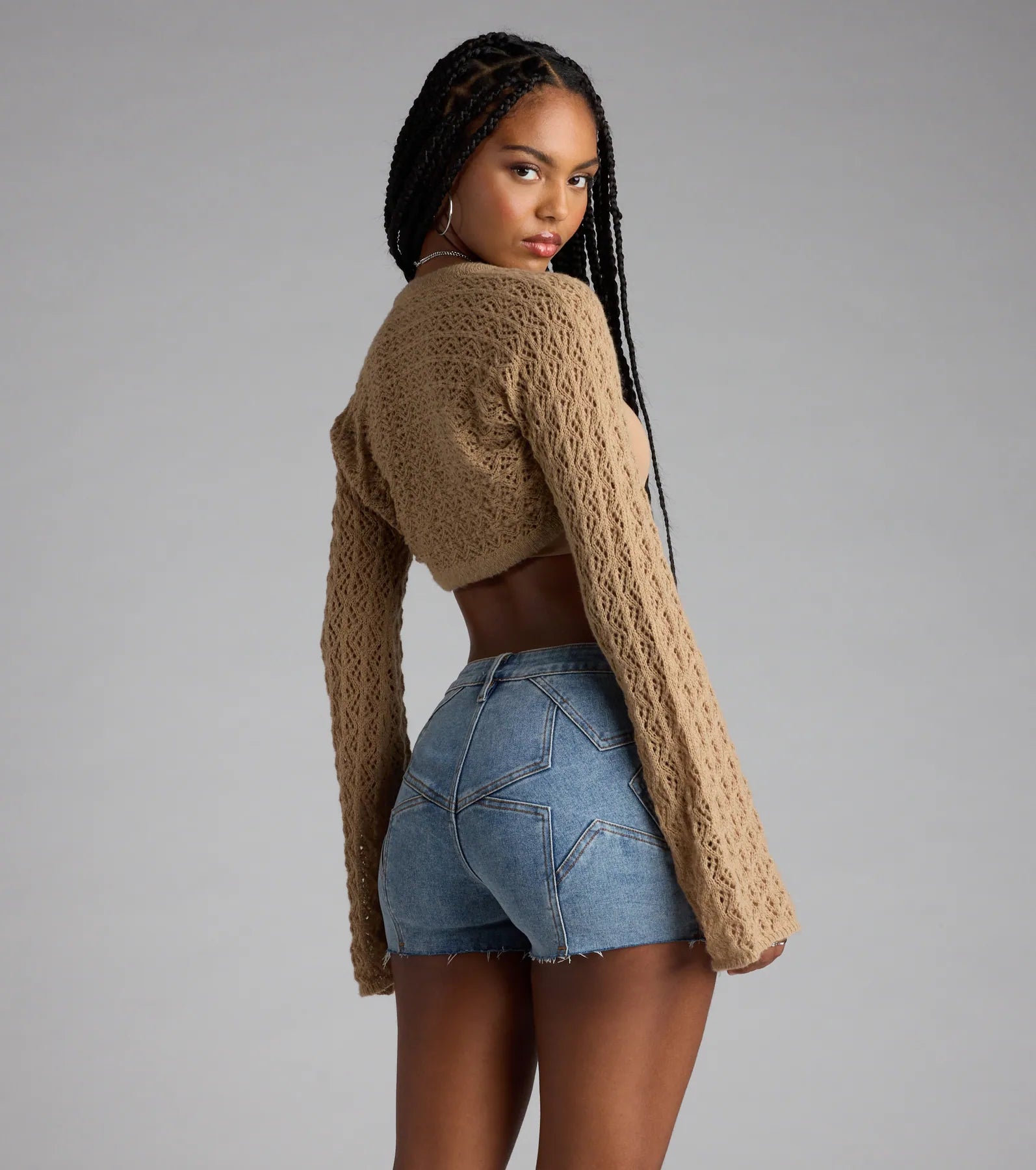 Feeling Breezy Crochet Bolero Sweater