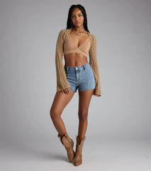 Feeling Breezy Crochet Bolero Sweater