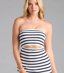 Favorite Staple Striped Cutout Mini Dress
