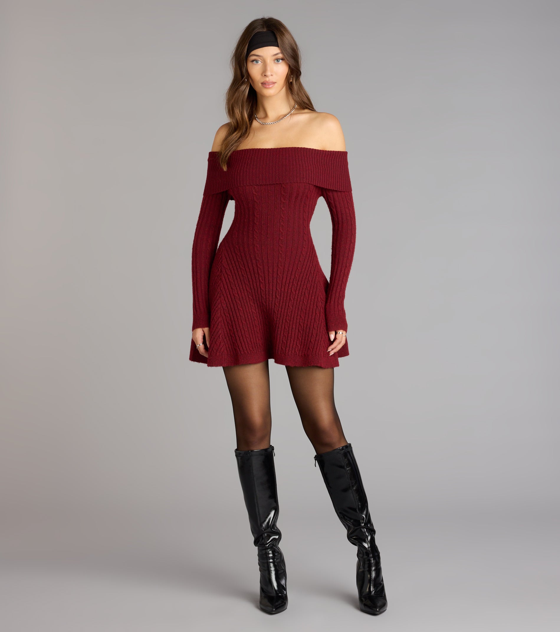 Wrapped Up Cute Off-The-Shoulder Dress