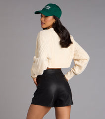 Wrapped In Cozy Cable Knit Bolero