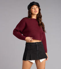 Everyday Chic Boat Neck Crop Sweater