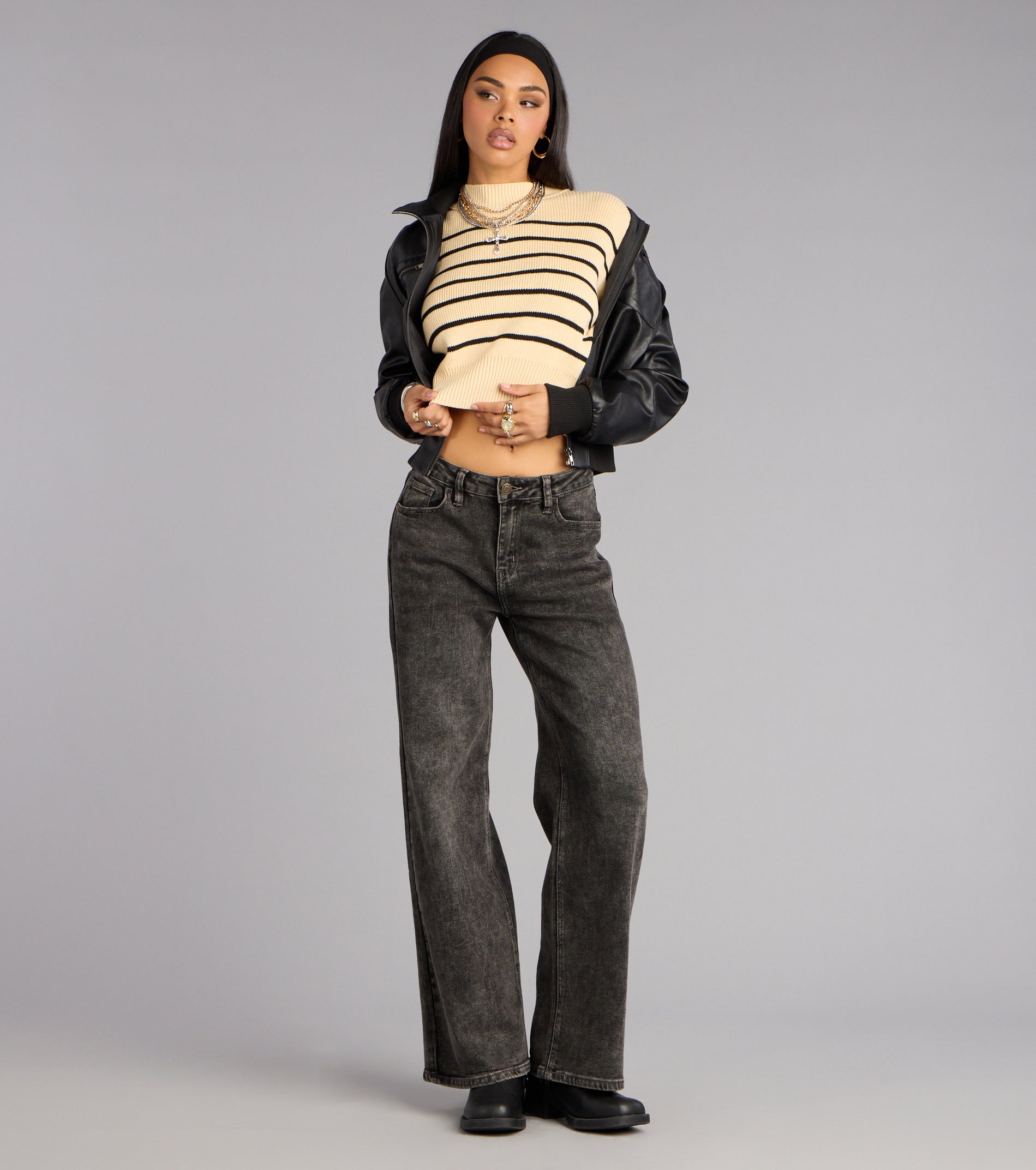 All Day Cute Striped Knit Sweater