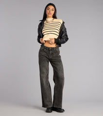 All Day Cute Striped Knit Sweater