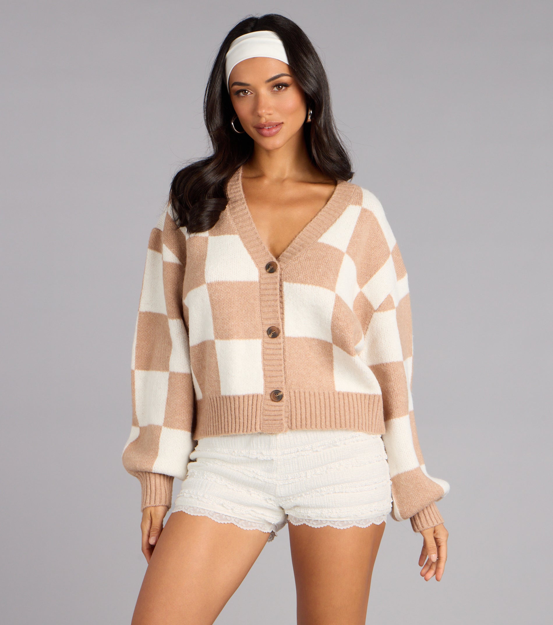 Checked Out Button-Up Cardigan