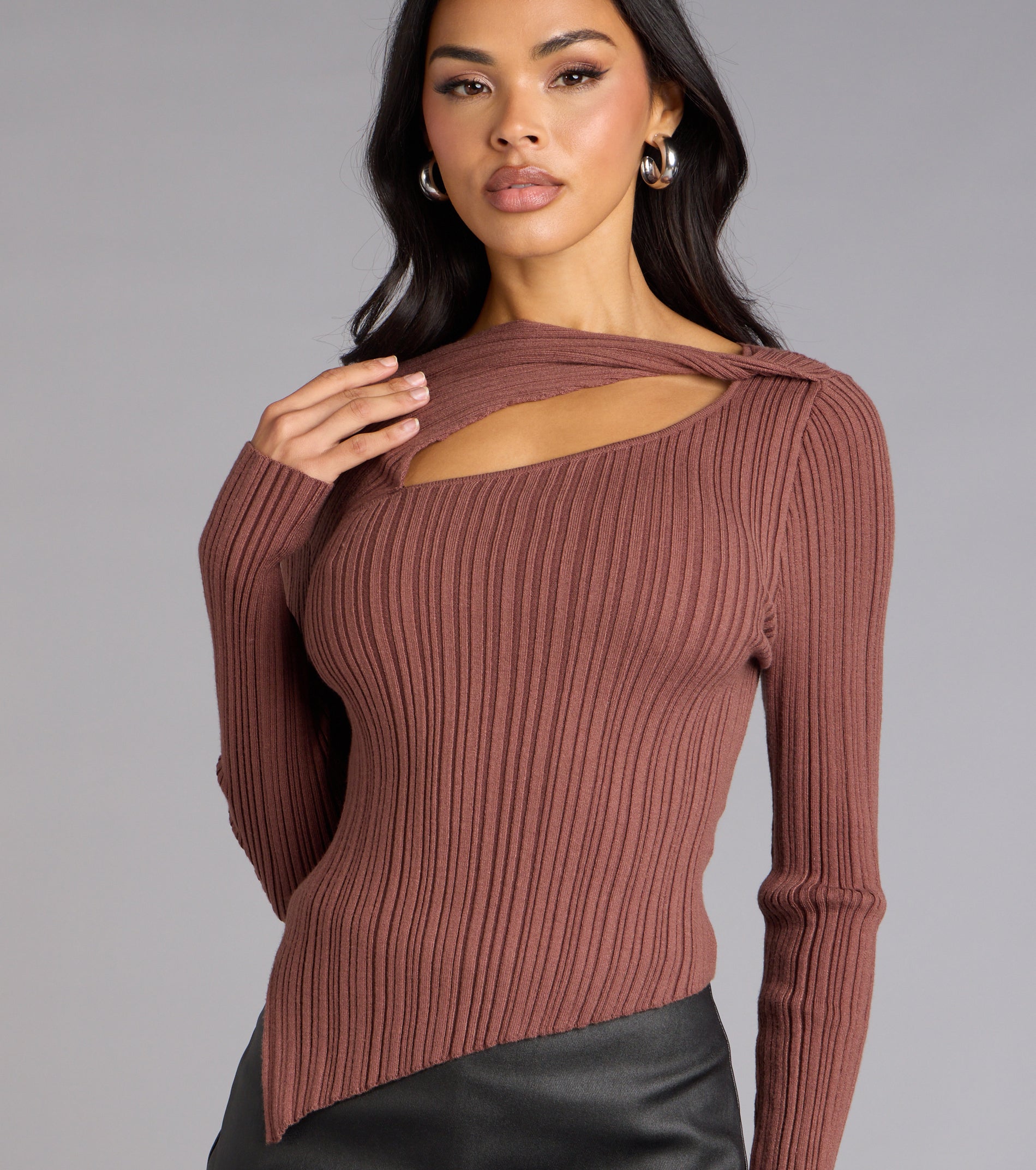 Not So Basic Long Sleeve Cutout Top