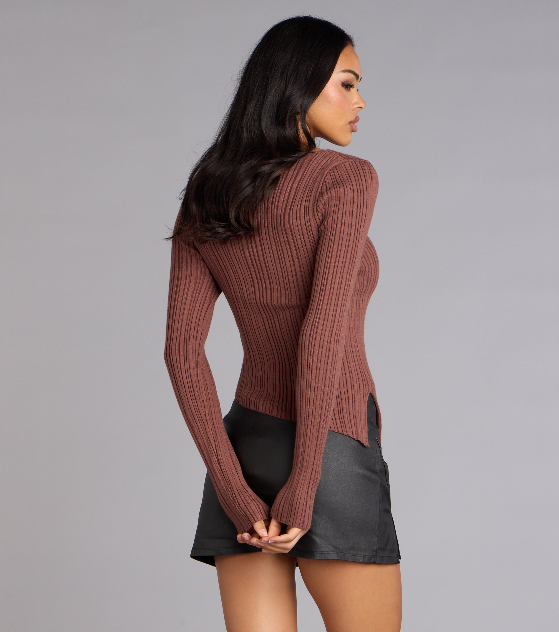 Not So Basic Long Sleeve Cutout Top