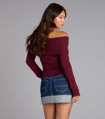 Autumn Allure Off-The-Shoulder Sweater