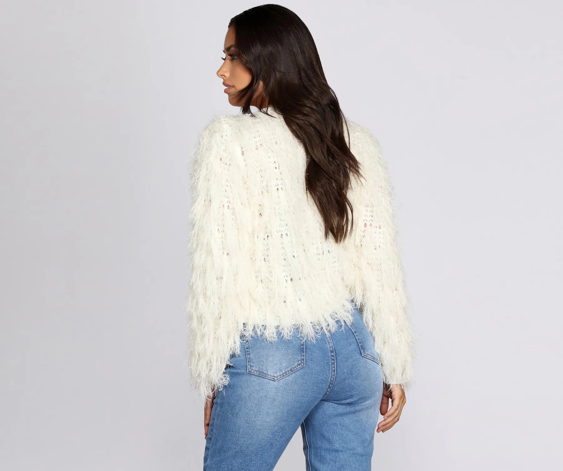 Swag in Shag Knit Cardigan