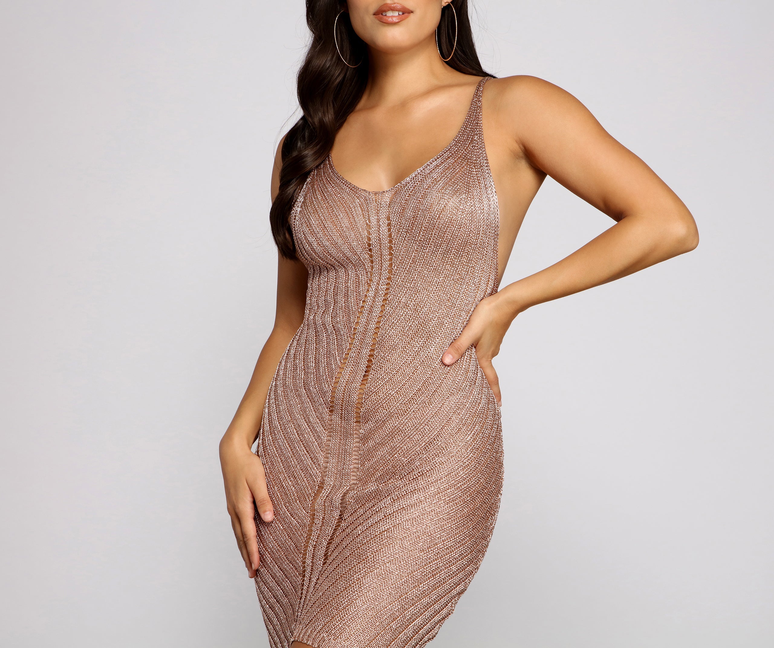 Gorgeous Goddess Metallic Mini Dress