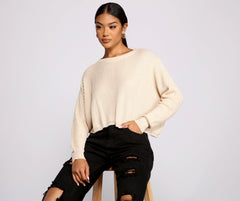 Basic Crew Neck Cropped Knit Sweater