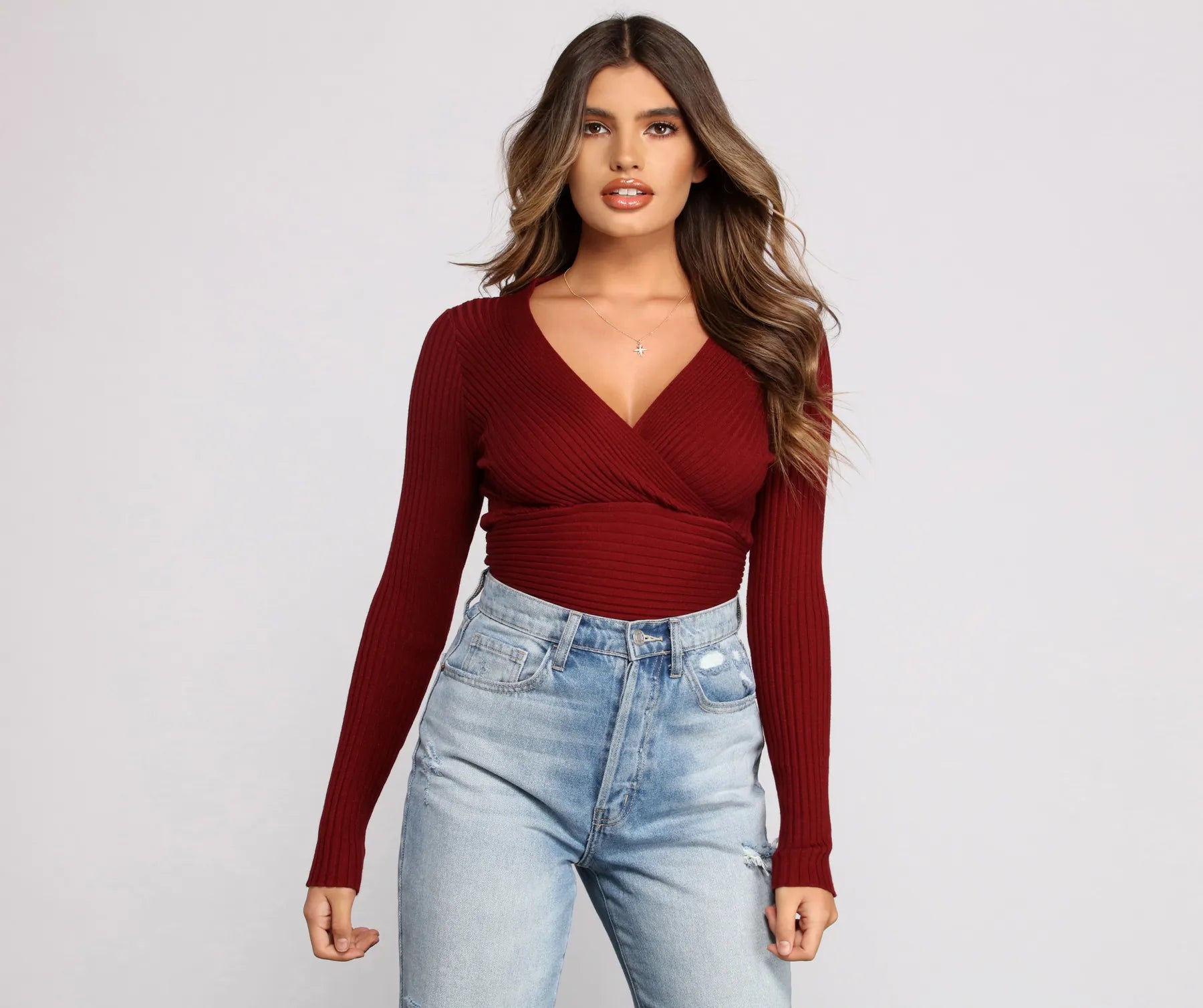 Cozy Ribbed Knit Long Sleeve Top