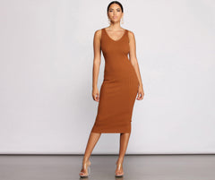 Keepin' Knit Chic Midi Sweater Dress