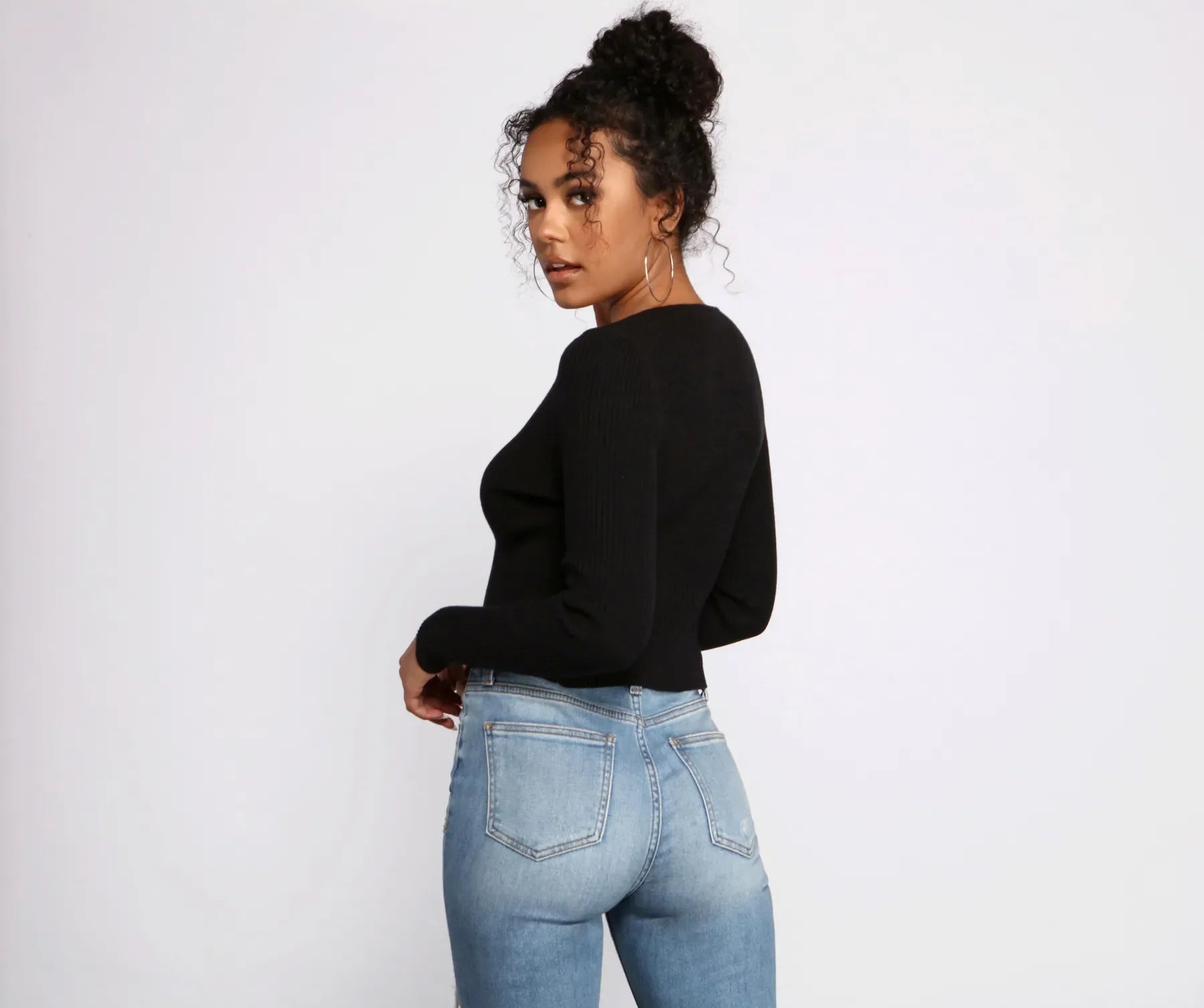 Basic Ribbed Knit Tie-Front Cardigan