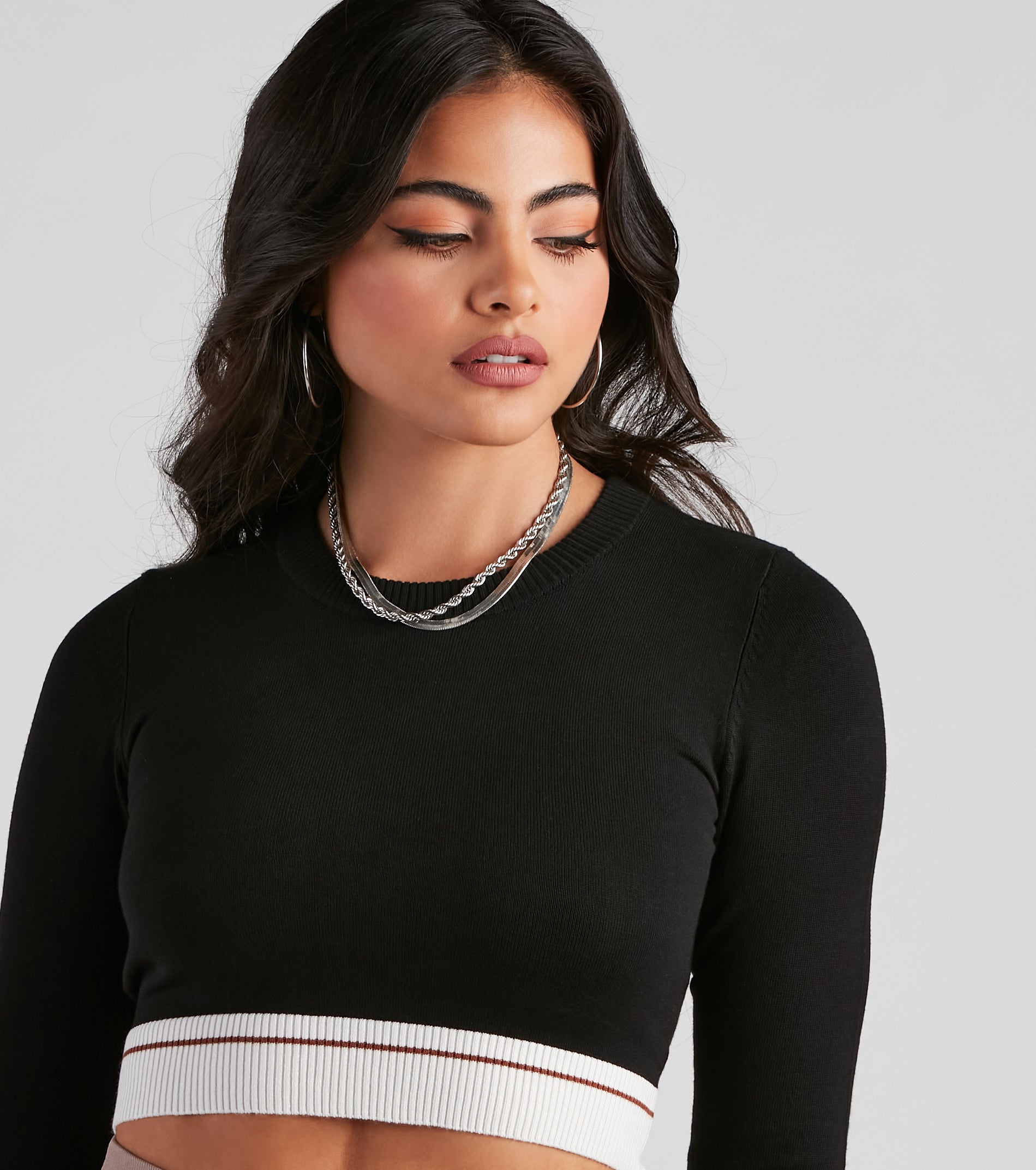 Sport Your Stripes Crop Sweater