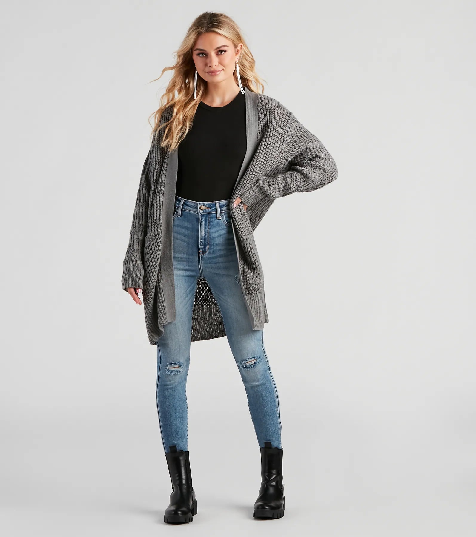 Cozy Up Cable Knit Oversized Cardgian