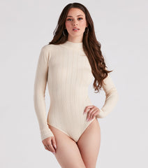 Coffee First Cable Knit Bodysuit
