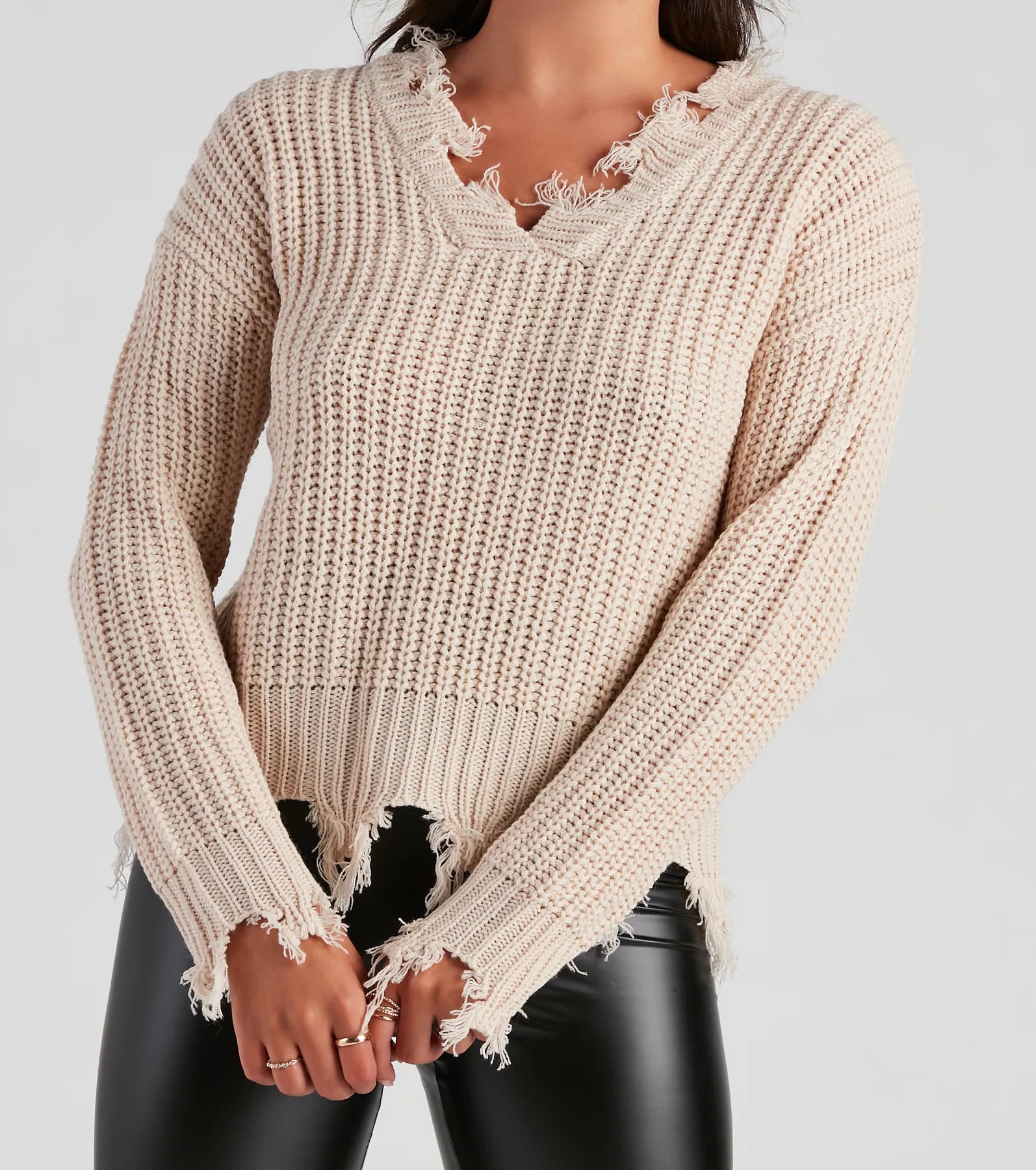 Cute And Cozy V-Neck Knit Sweater