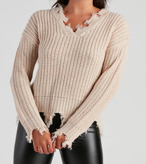 Cute And Cozy V-Neck Knit Sweater