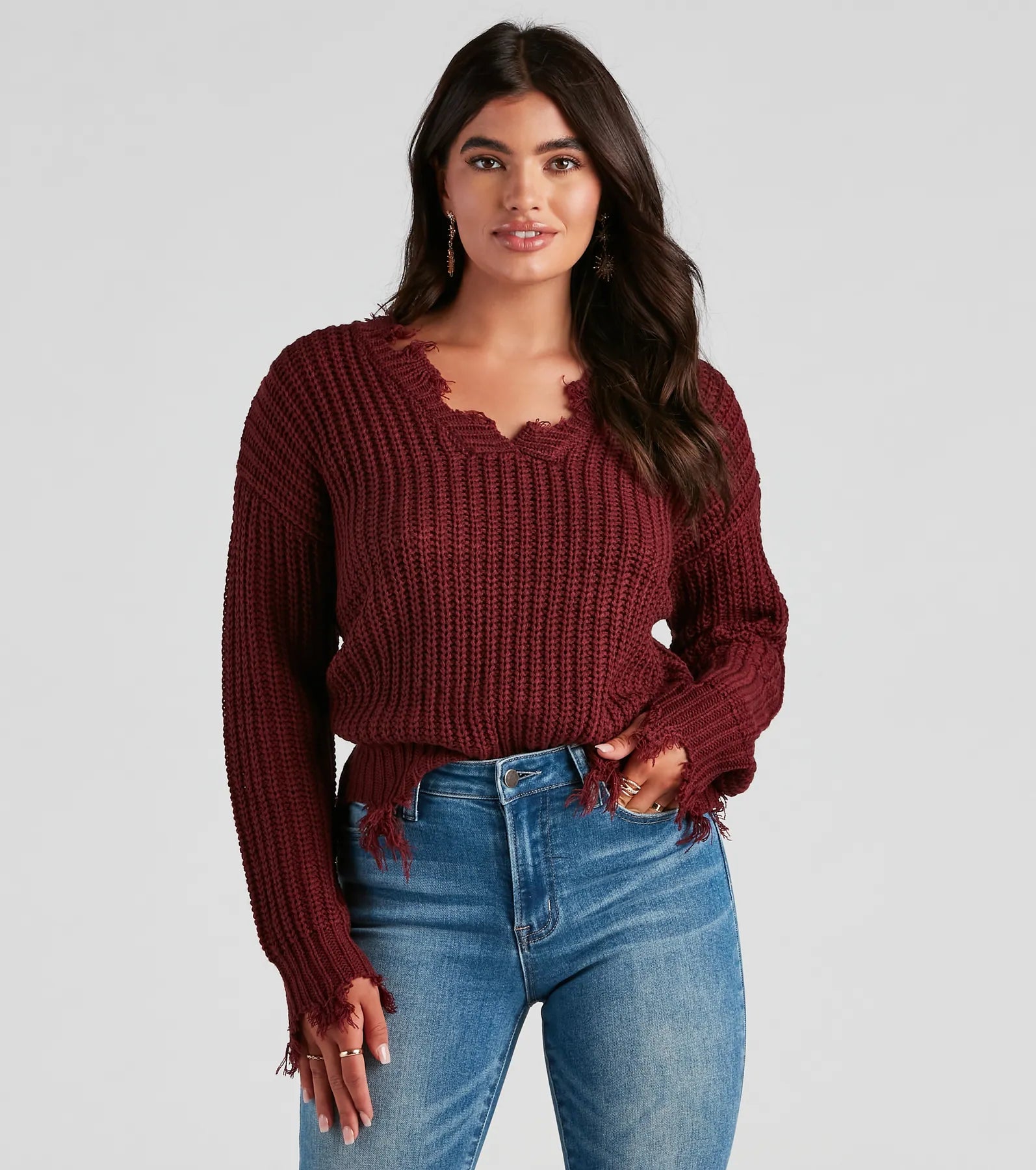 Cute And Cozy V-Neck Knit Sweater