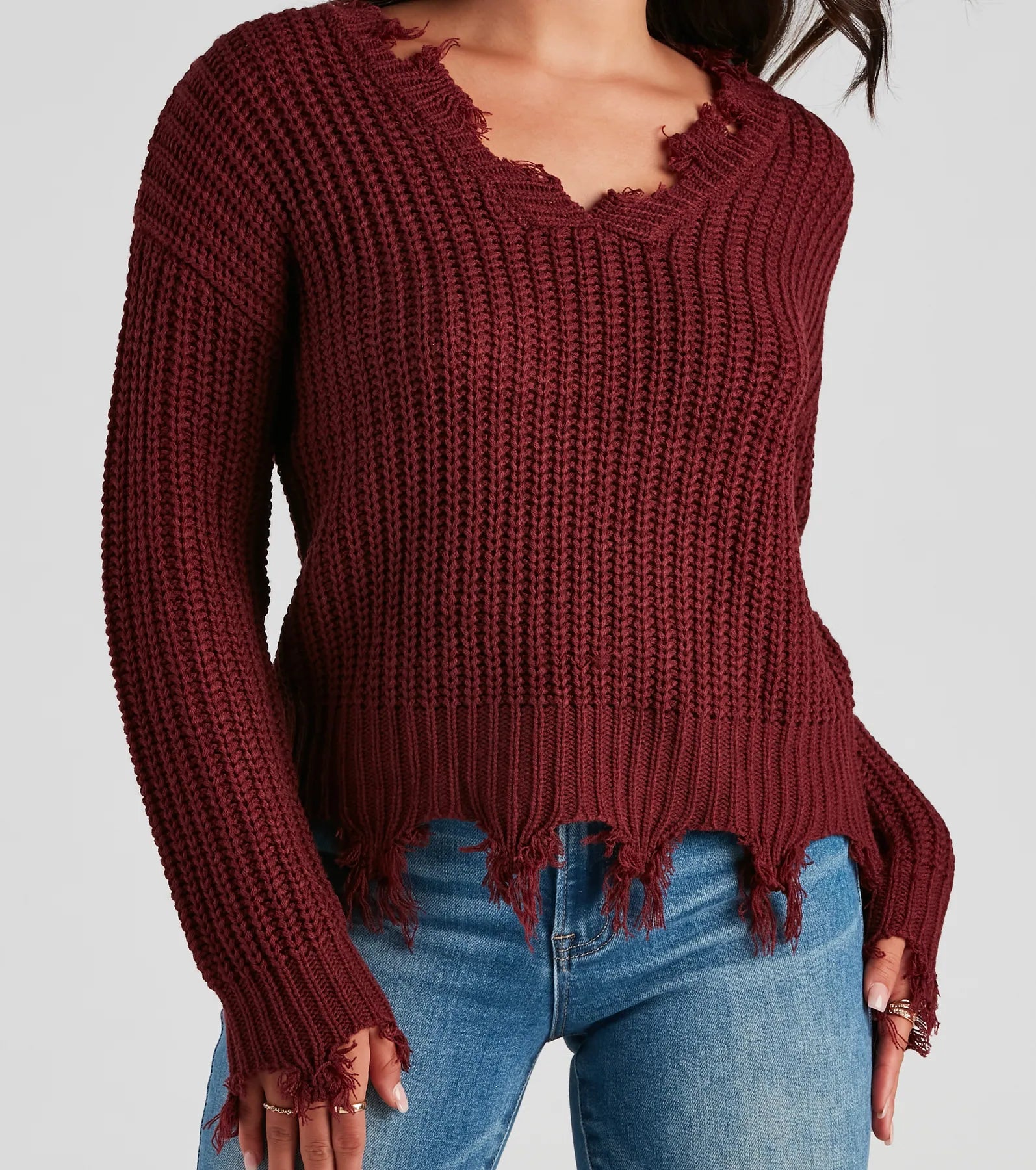 Cute And Cozy V-Neck Knit Sweater