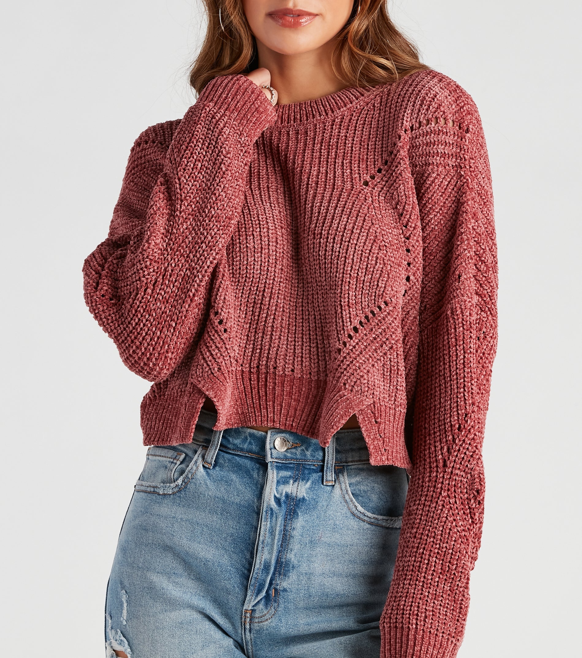 Seasonal Treat Chenille Crop Sweater