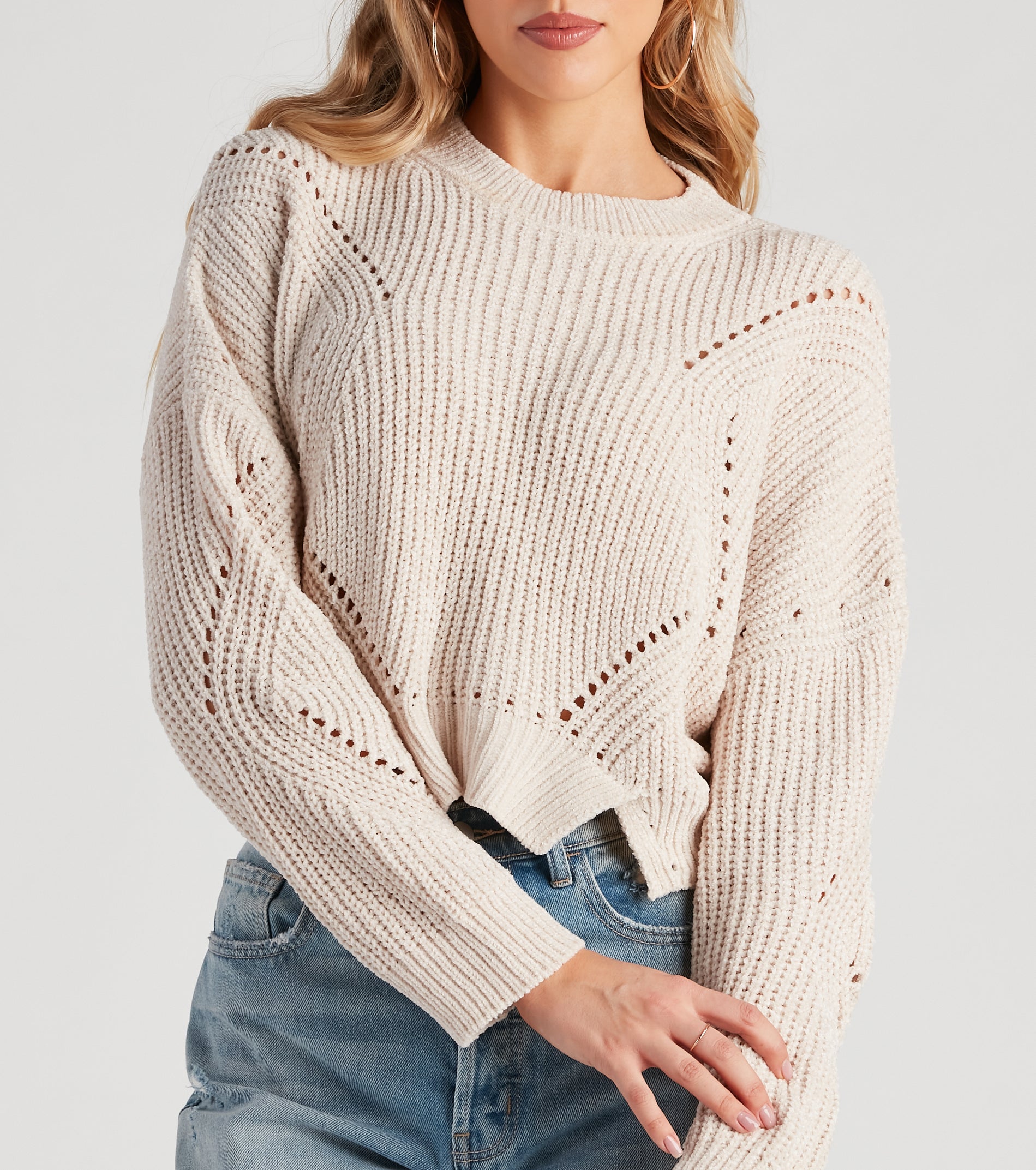 Seasonal Treat Chenille Crop Sweater