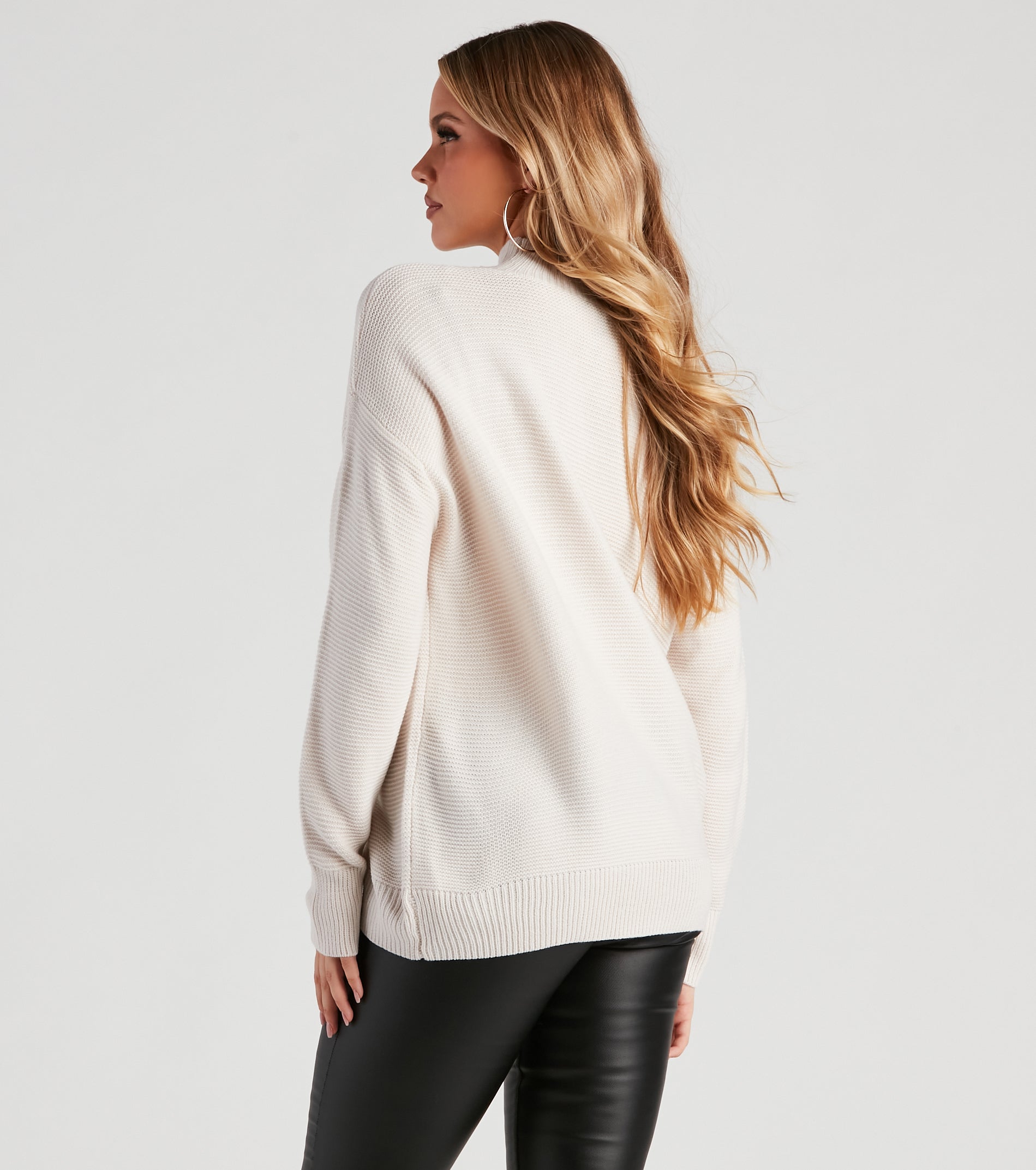 Keeping Knit Chic Mock Neck Sweater