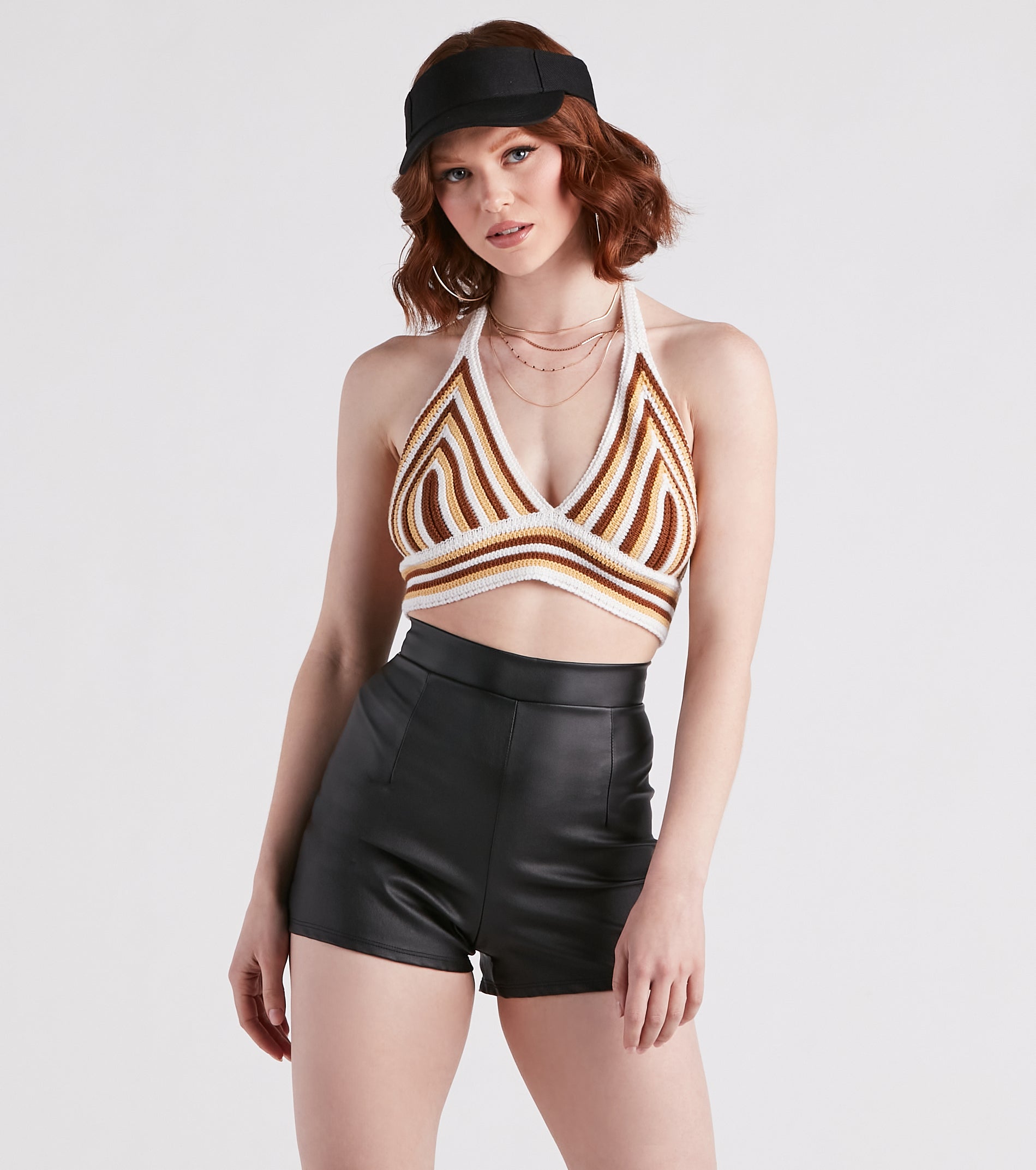 Desert Heat Crochet Striped Crop Top