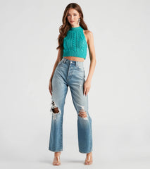 Look Back At Me Cable Knit Top