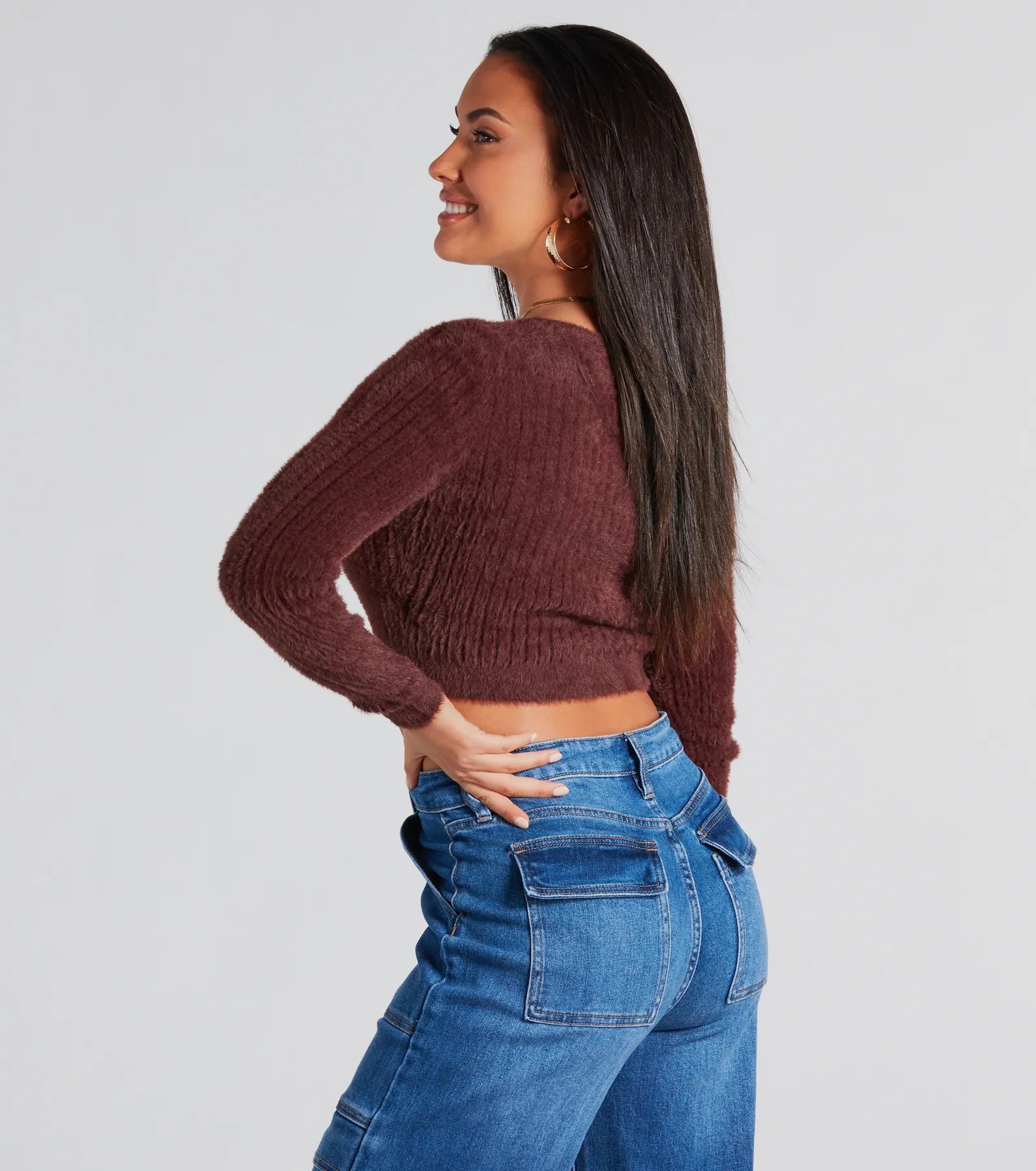 Feeling Cozy Eyelash Knit Cropped Cardigan