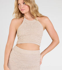 Blissful View Halter Crochet Crop Top