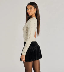 All That Glam Rhinestone One-Shoulder Top