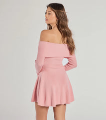 Chic Staple Ribbed Knit Skater Dress