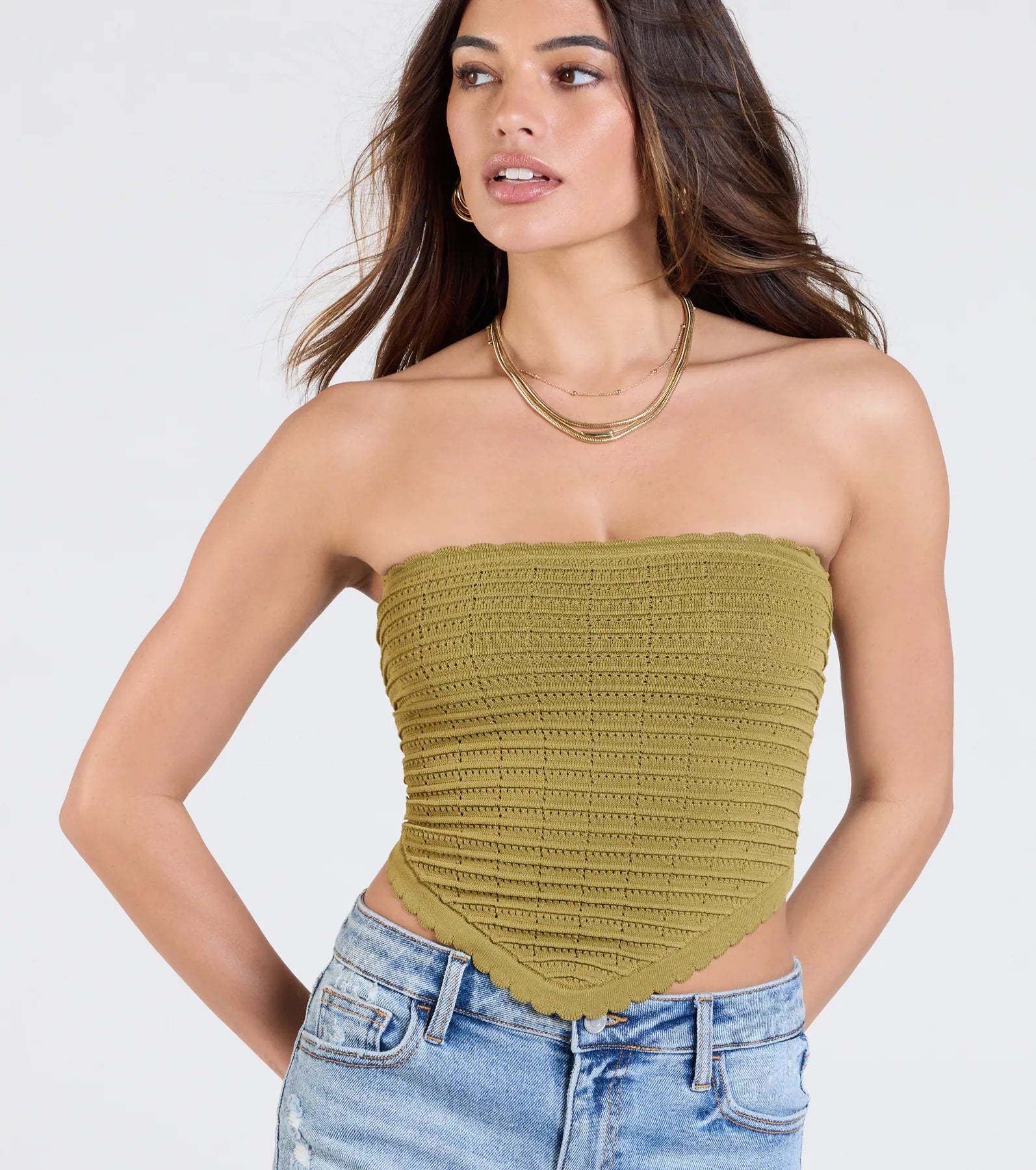 Total Fave Strapless Knit Crop Top