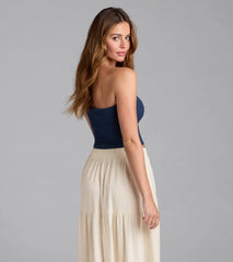Summer Ready Strapless Knit Tube Top