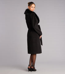 City Noir Removable Faux Fur Trench Coat
