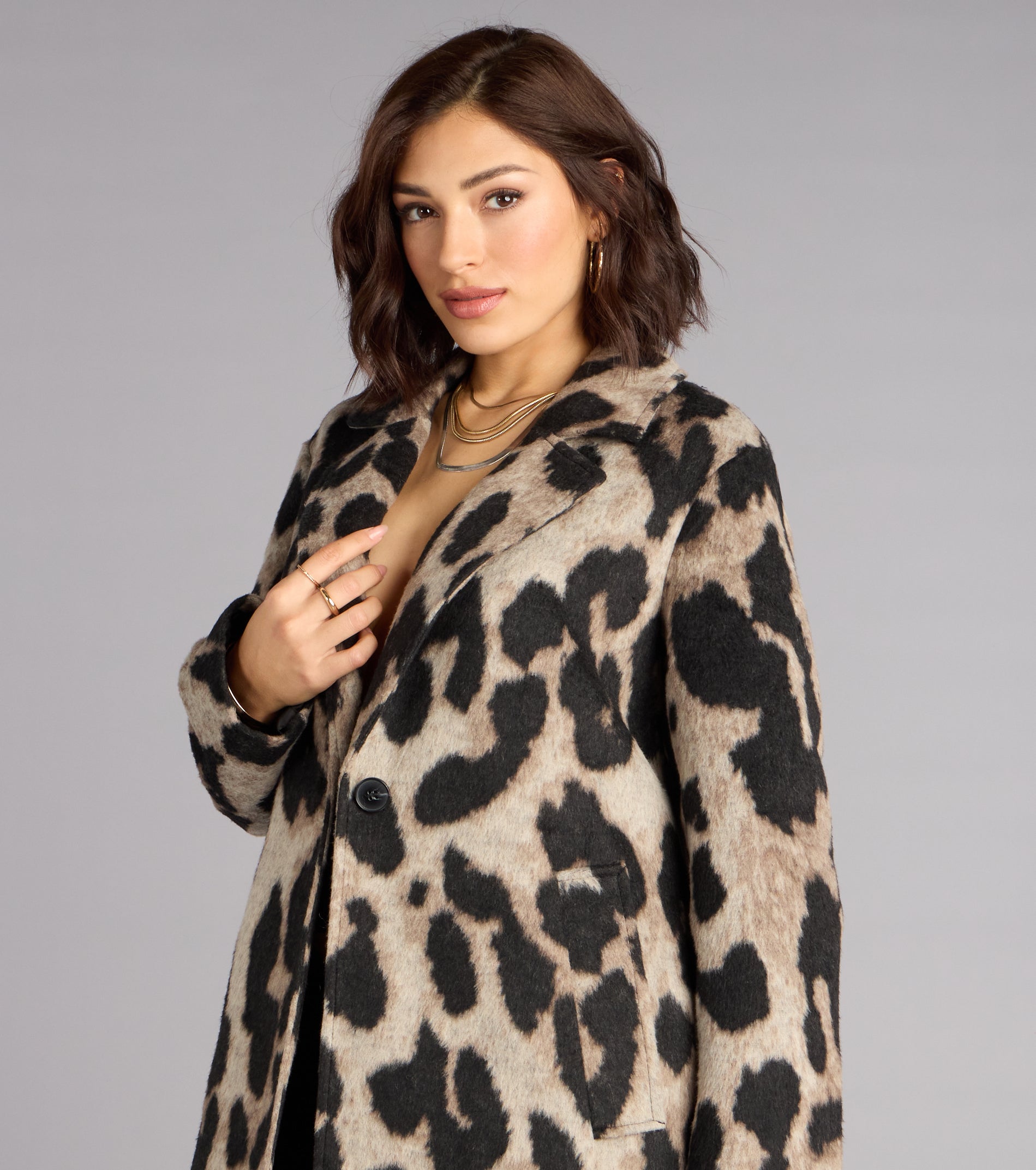 City Cat Leopard Trench Coat