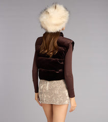 Street Plush Velvet Puffer Vest