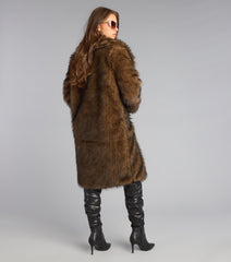 High Standards Long Faux Fur Coat