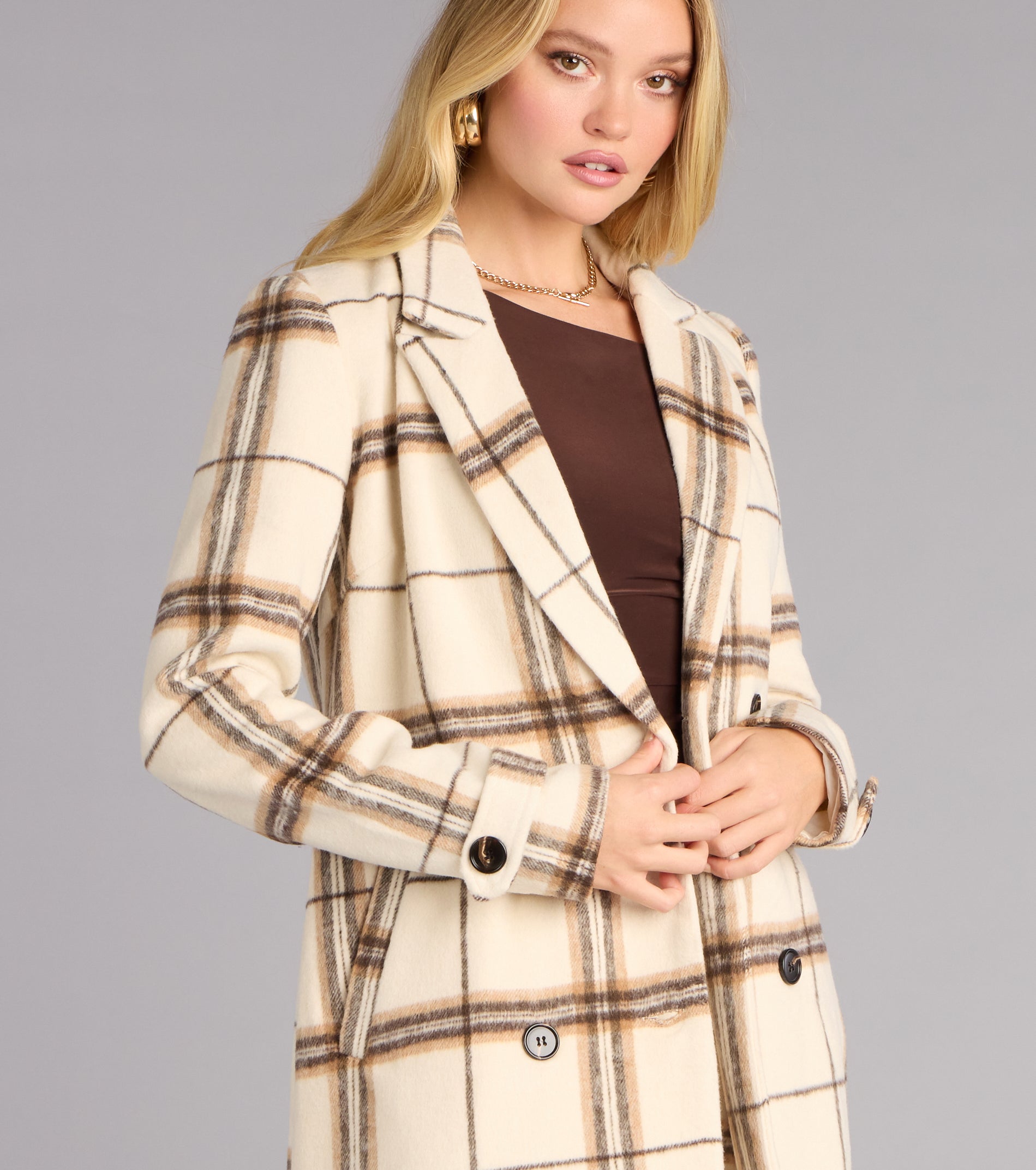 Check Please Plaid Trench Coat